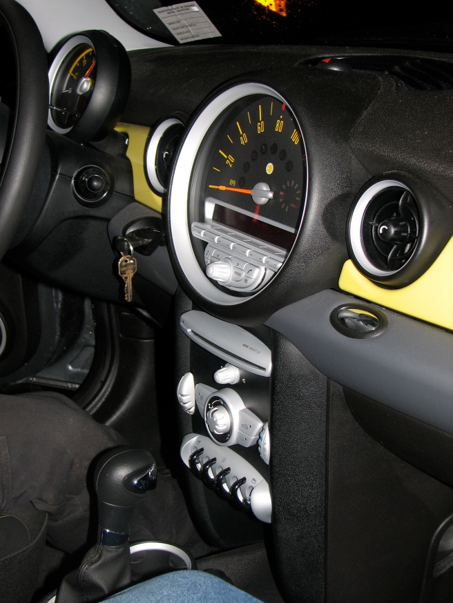 Dashboard - the big circle in the center is the speedometer